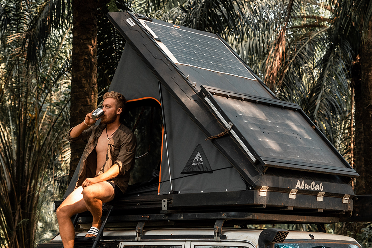 rooftop tent with solar panel Alu-Cab Gen 3-R Rooftop Tent